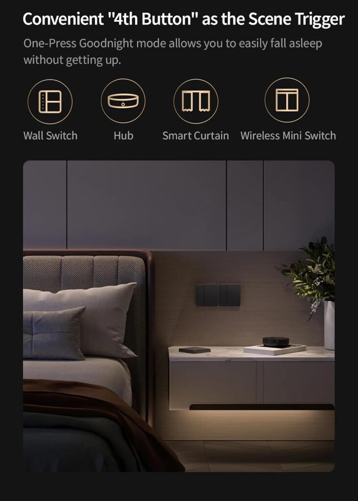 The Aqara Smart Wall Switch Z1 Pro SEA Global Version (Single Rocker, Black) offers seamless smart home control, blending elegance and innovation. This stylish black single rocker switch enables remote control of connected devices via the Aqara Home App, voice assistants like Google Assistant and Amazon Alexa, and manual operation. Engineered for reliability, it supports Zigbee 3.0, ensuring robust connectivity and low energy consumption, enhancing the stability of your smart home ecosystem. The switch also features overload protection, safeguarding your electrical network and devices. With a sleek and minimalist design, it integrates beautifully with modern interiors. Installation is easy with standard wiring, making it ideal for enhancing lighting control in homes and offices. Upgrade your smart home with the Aqara Z1 Pro for a connected, secure, and convenient lighting solution tailored for ultimate user experience in UAE smart home setups.
